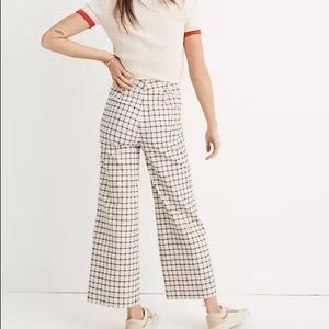 Madewell Emmett wide-leg cropped pants in Windowpane